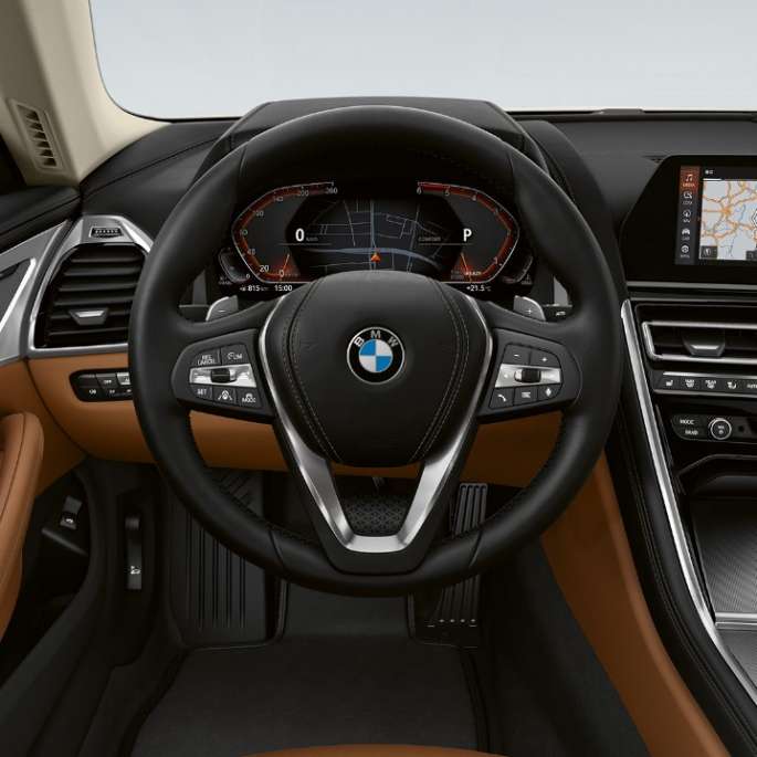 Tamsaus aliuminio Mesh effect interjero apdaila BMW 8 serijos kupė, salonas, tamsaus aliuminio Mesh effect interjero apdaila