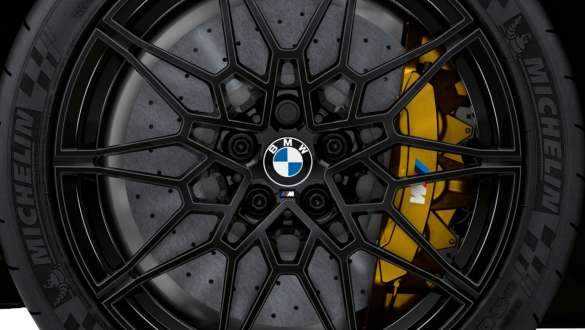 M anglies pluošto keraminiai stabdžiai, BMW M3 sedanas G80 2020 BMW M3 sedanas G80 2020, M anglies pluošto keraminių stabdžių vaizdas iš arti