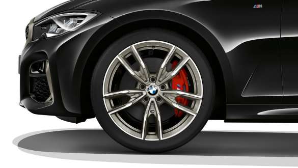 19 colių lengvojo lydinio dvispalviai ratlankiai 792 M, BMW M340i xDrive sedane G20 2020 BMW M340i xDrive sedano G20 2020 19 colių lengvojo lydinio dvispalviai ratlankiai 792 M, vaizdas iš arti
