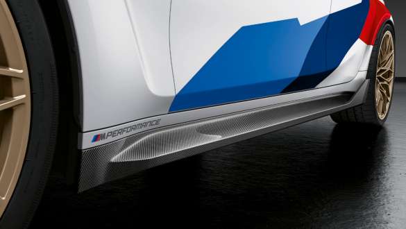 M Performance išorinio šoninio slenksčio intarpas iš anglies pluošto, BMW M3 sedanas G80 2020 BMW M3 sedanas G80 2020, M Performance išorinio šoninio slenksčio intarpas iš anglies pluošto, vaizdas iš arti