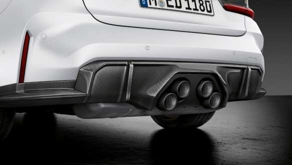 M Performance galinis difuzorius iš anglies pluošto, BMW M3 sedanas G80 2020 BMW M3 sedanas G80 2020, M Performance galinis difuzorius iš anglies pluošto,vaizdas iš arti