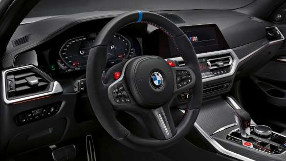 M Performance vairas Pro, BMW M3 sedanas G80 2020 BMW M3 Competition sedanas G80 2020 M M Performance vairas Pro, vairuotojo erdvė, interjeras