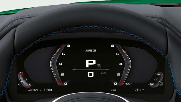 M būdingas prietaisų skydelis, BMW M3 sedanas G80 2020 BMW M3 sedanas G80 2020 M būdingas prietaisų skydelis, interjeras