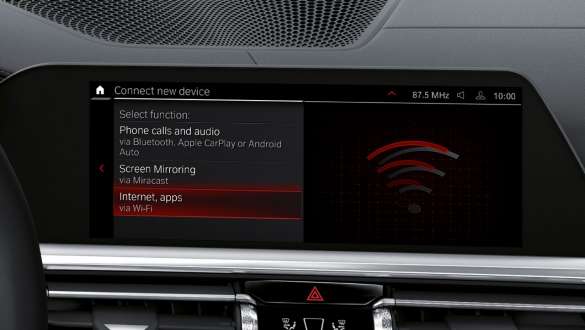 Wi-Fi saitvietė, BMW 3 serijos M sedanas G80 G20 BMW 3 serijos M sedanas G80 G20, Wi-Fi saitvietė, valdymo ekranas, interjeras