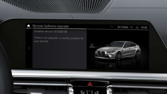 Nuotolinio programinės įrangos atnaujinimo funkcija, BMW 3 serijos M sedanas G80 G20 BMW 3 serijos M sedanas G80 G20, Nuotolinio programinės įrangos atnaujinimo funkcija, valdymo ekranas, interjeras