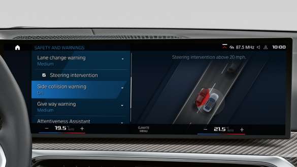 Driving Assistant Professional programa, BMW 3 serijos M sedanai G80 G20 BMW 3 serijos M sedanai G80 G20, Driving Assistant Professional programa, valdymo ekranas, interjeras