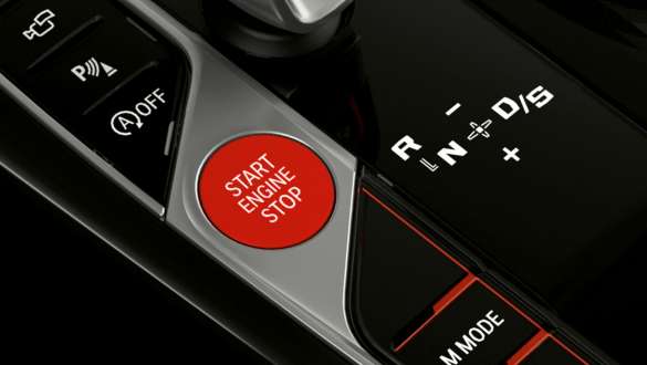 Raudonas Start/Stop mygtukas, BMW X4 M automobiliai (F98) LCI 2021 BMW X4 M automobiliai (F98) LCI 2021 Facelift raudonas Start/Stop mygtukas