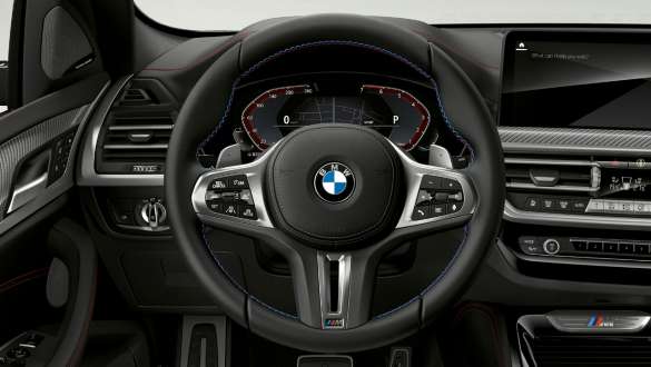 Reguliuojamas sportinio vairo kintamo perdavimo mechanizmas BMW X4 M40i M40d G02 LCI 2021 BMW X4 M40i M40d G02 LCI 2021 Facelift reguliuojamas sportinio vairo kintamo perdavimo mechanizmas vairuotojo erdvė