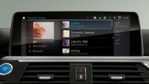 Connected Music (su Spotify), BMW iX3 G08 Connected Music (su Spotify), BMW iX3 G08 2020, Valdymo ekranas, interjeras