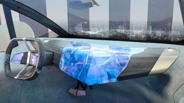 <i>Shy Tech</i> nepastebimosios technologijos, BMW <i>i Vision Circular</i> 2021 BMW <i>i Vision Circular </i> 2021 koncepcinio automobilio interjero dizainas, <i>Shy Tech</i> nepastebimosios technologijos