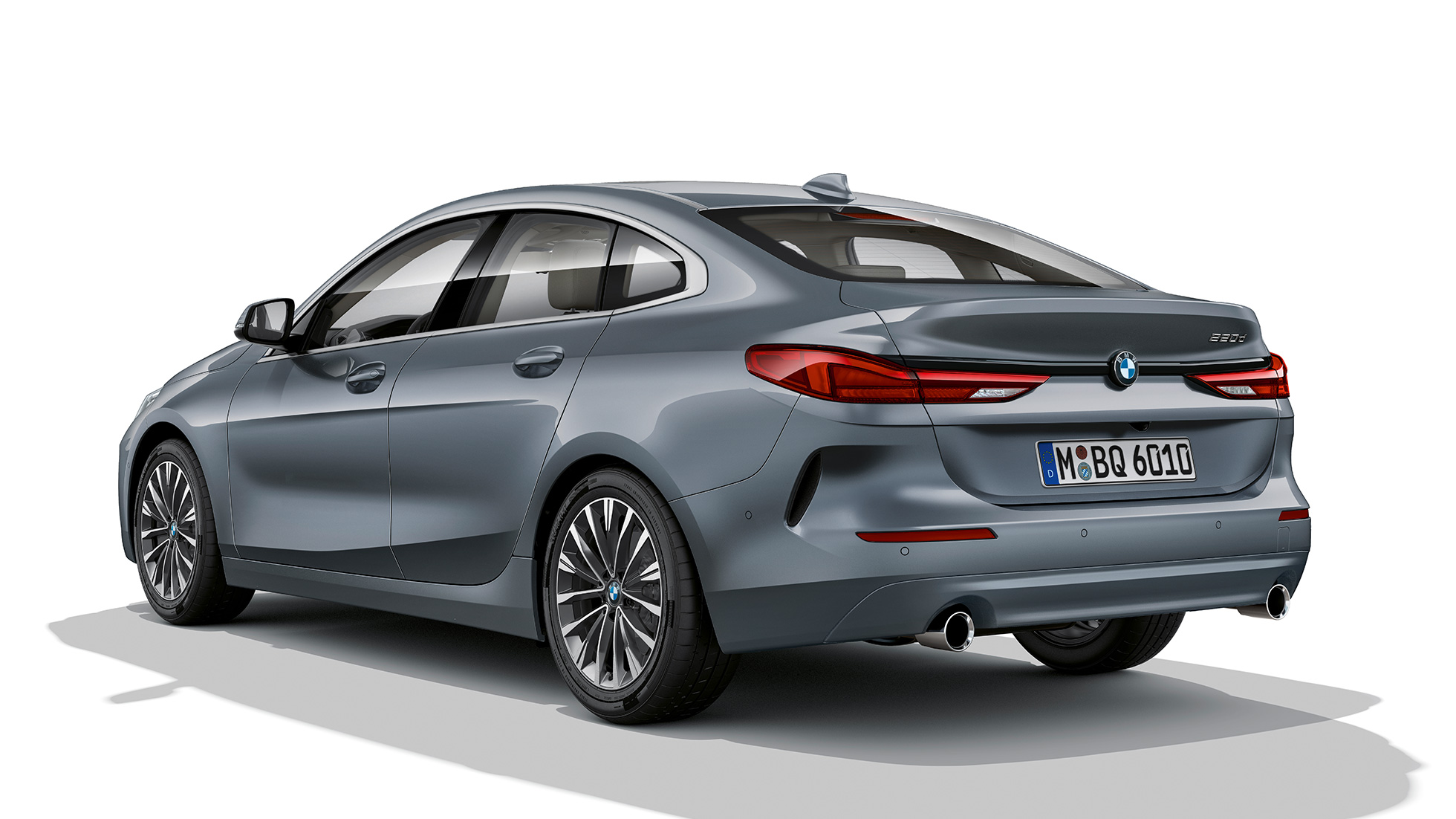 17 colių lengvojo lydinio ratlankiai BMW 2 serijos Gran kupė Model Luxury Line serija 17 colių lengvojo lydinio ratlankiai BMW 2 serijos Gran kupė Model Luxury Line serija Storm Bay metaliko spalvos F44 trijų ketvirčių vaizdas iš šono