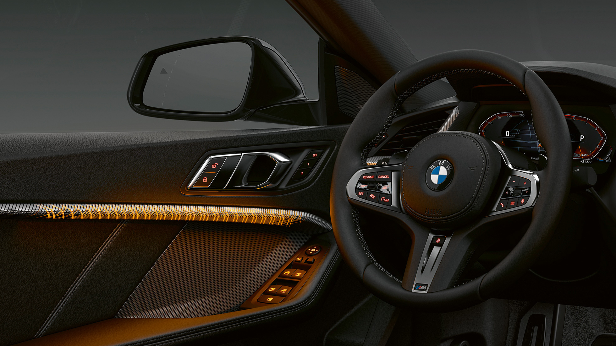BMW 2 serijos Gran kupė apšviesta interjero apdaila BMW 2 serijos Gran kupė apšviesta interjero apdaila F44 interjeras