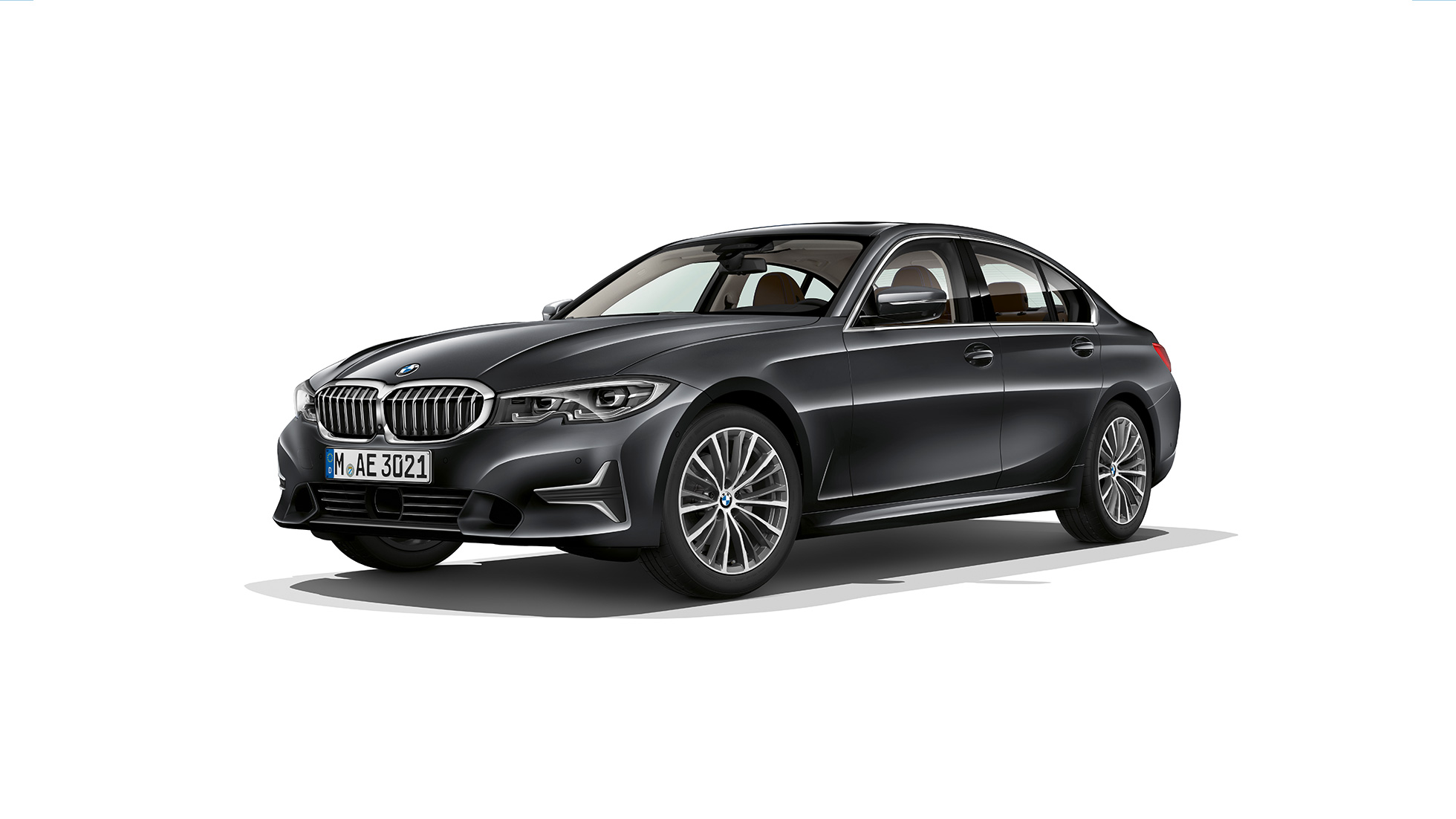 BMW 3 serijos sedanas, Luxury Line Stovinčio BMW 3 serijos sedano su Luxury Line vaizdas iš šono