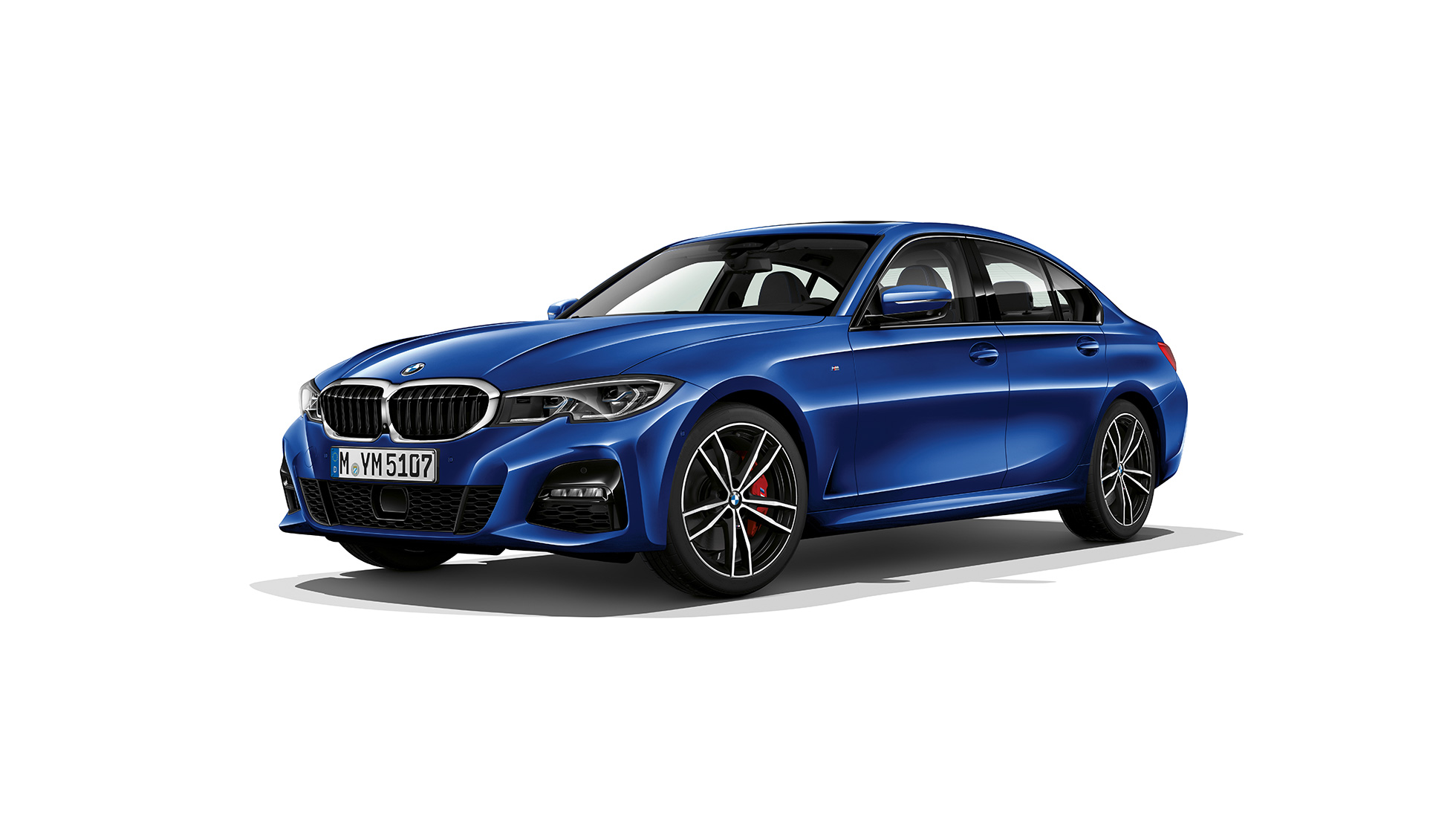 BMW 3 serijos sedanas, M Sport modelis Stovinčio BMW 3 serijos sedano M Sport modelio vaizdas iš šono
