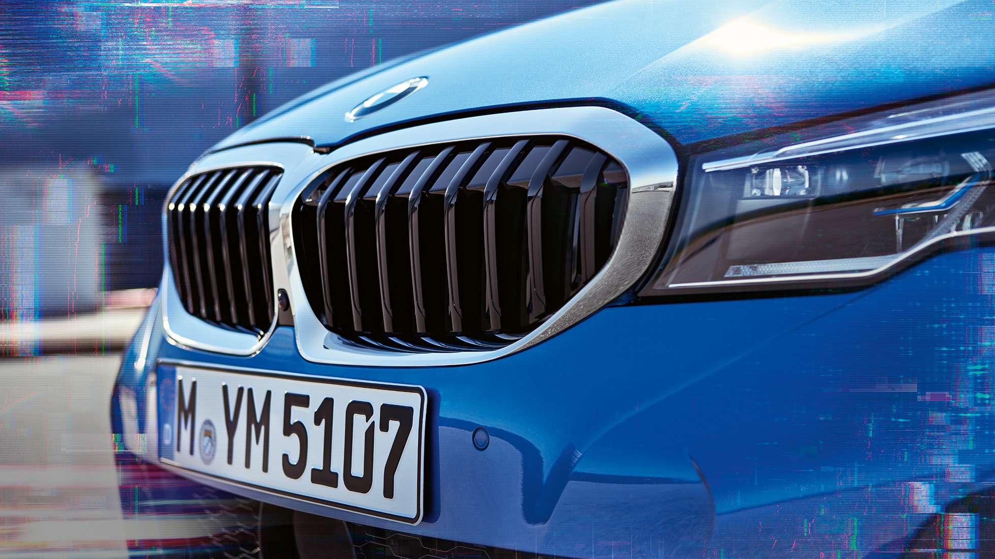 BMW 3 serijos sedanas, dvigubos grotelės BMW 3 serijos sedano dvigubos grotelės iš arti