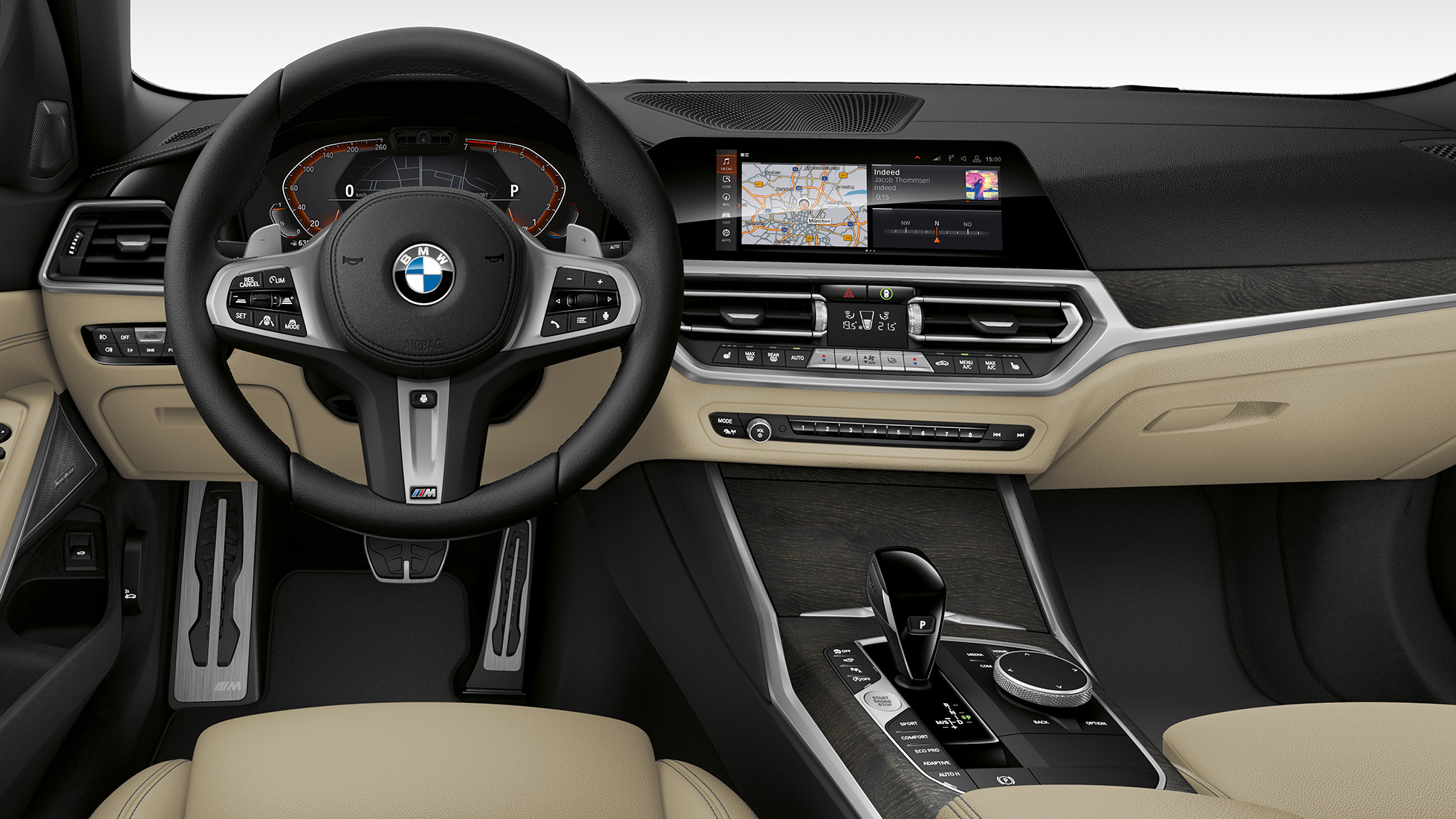 Modelio M Sport vairuotojo erdvė BMW 3 serijos Touring, Modelio M Sport vairuotojo erdvė