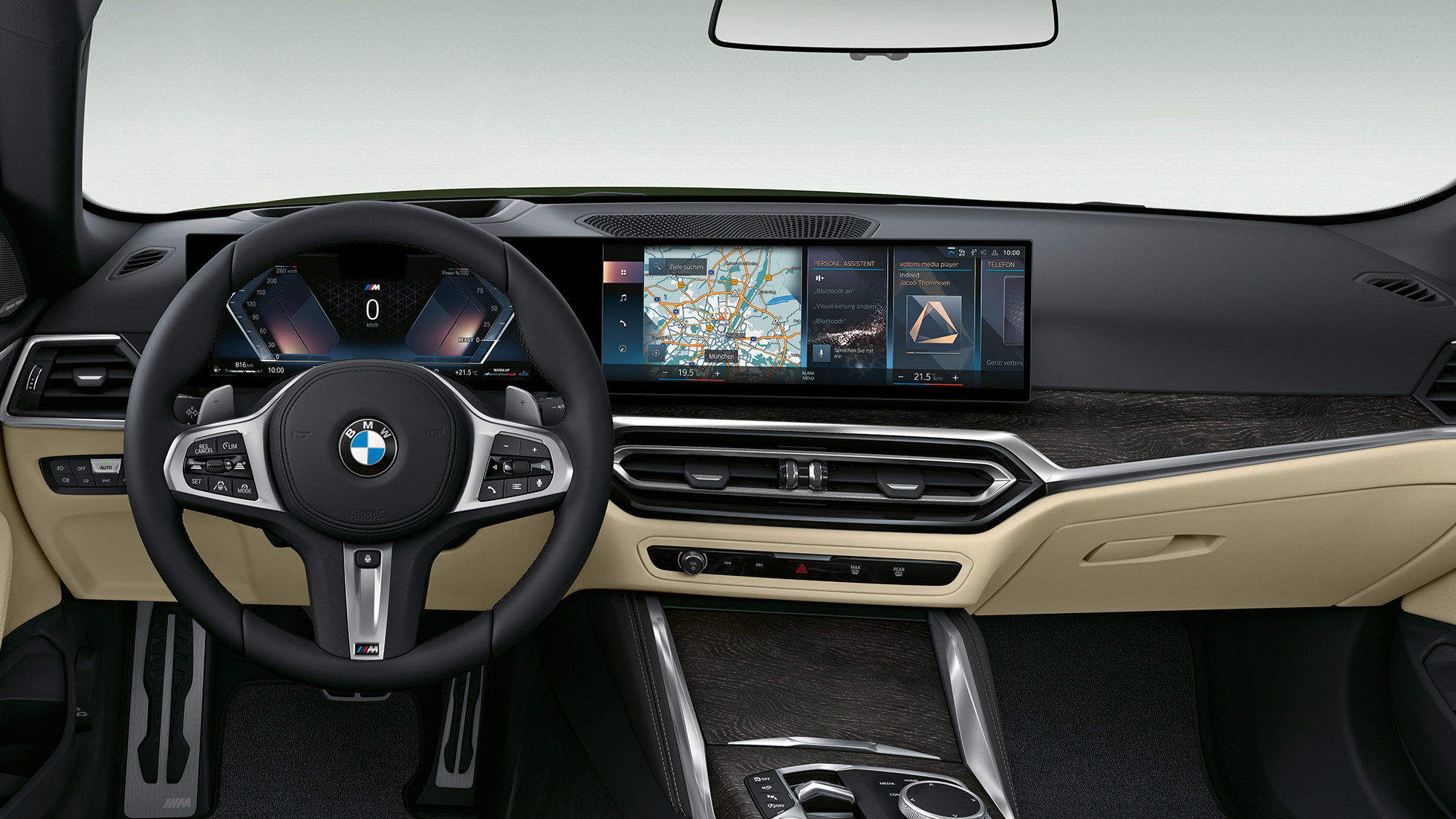 BMW 4 serijos kabrioleto G23 2020 vairuotojo erdvė BMW 4 serijos kabrioleto G23 2020 modelio M Sport, interjeras, vairuotojo erdvė
