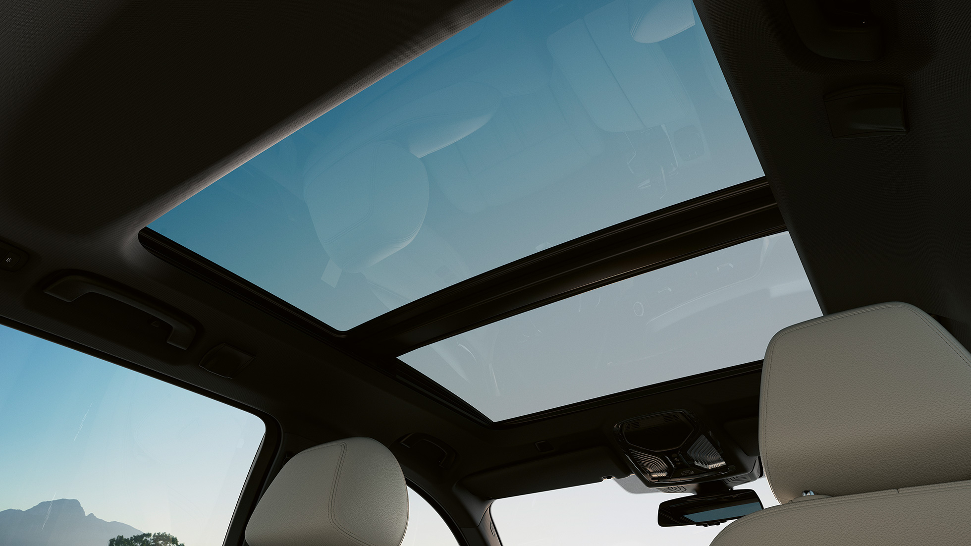Panoraminis stiklinis stogas BMW 5 serijos Touring G31 Panoraminis stiklinis stogas, BMW 5 serijos Touring G31 Facelift 2020 pilkos Sophisto Grey spalvos, interjeras