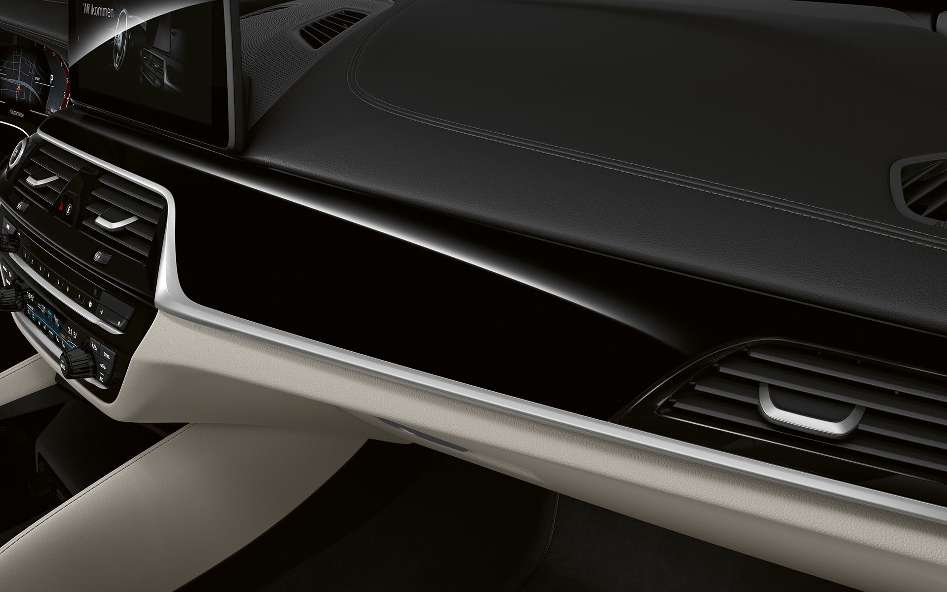 BMW Individual juoda Piano Finish Black interjero apdaila, BMW 6 serijos Gran Turismo 2020 (G32) BMW Individual juoda Piano Finish Black interjero apdaila, BMW 6 serijos Gran Turismo 2020 (G32)
