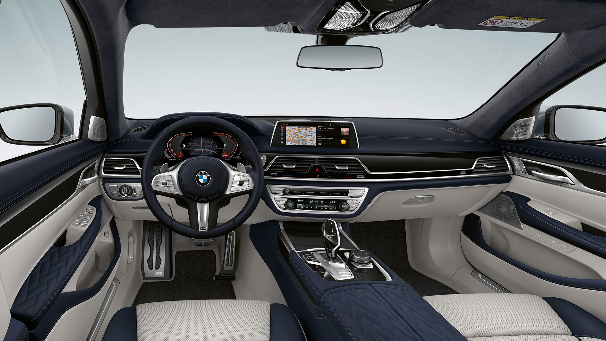 BMW 7 serijos sedano su M Sport paketu interjeras Pilkas BMW 7 serijos sedano su M Sport paketu interjeras