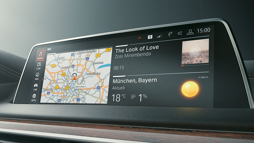 BMW 7 serijos sedanas (G11 G12) 2019, Microsoft Office 365 BMW 7 serijos sedano (G11 G12) 2019 valdymo ekranas, Microsoft Office 365
