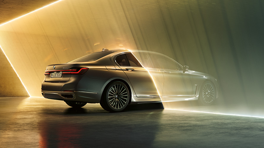 BMW 7 serijos G11 G12 2021 techniniai duomenys BMW 7 serijos G11 G12 2021 techninio brėžinio vaizdas iš galo