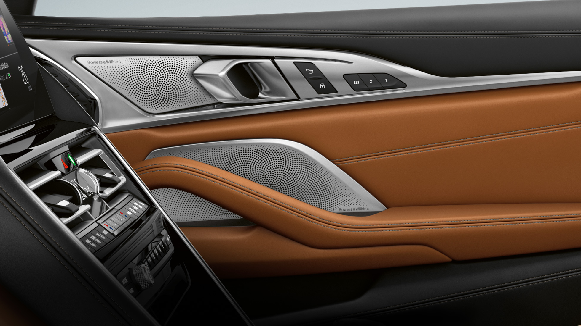 BMW M850i xDrive, interjeras, „Bowers & Wilkins Diamond“ erdvinio garso sistema. BMW M850i xDrive, interjeras, „Bowers & Wilkins Diamond“ erdvinio garso sistema.