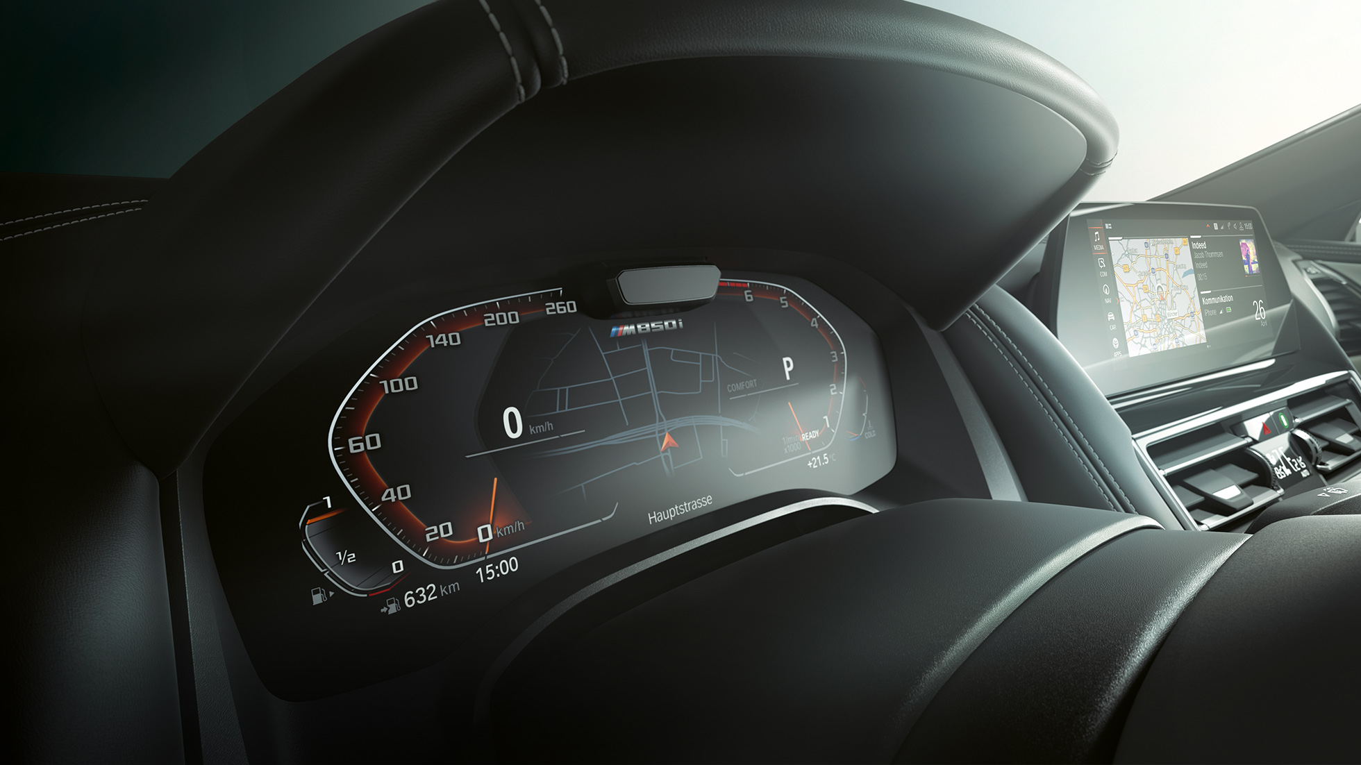 BMW M850i xDrive, prietaisų skydelis, Driving Assistant Plus. BMW M850i xDrive, prietaisų skydelis, Driving Assistant Plus.
