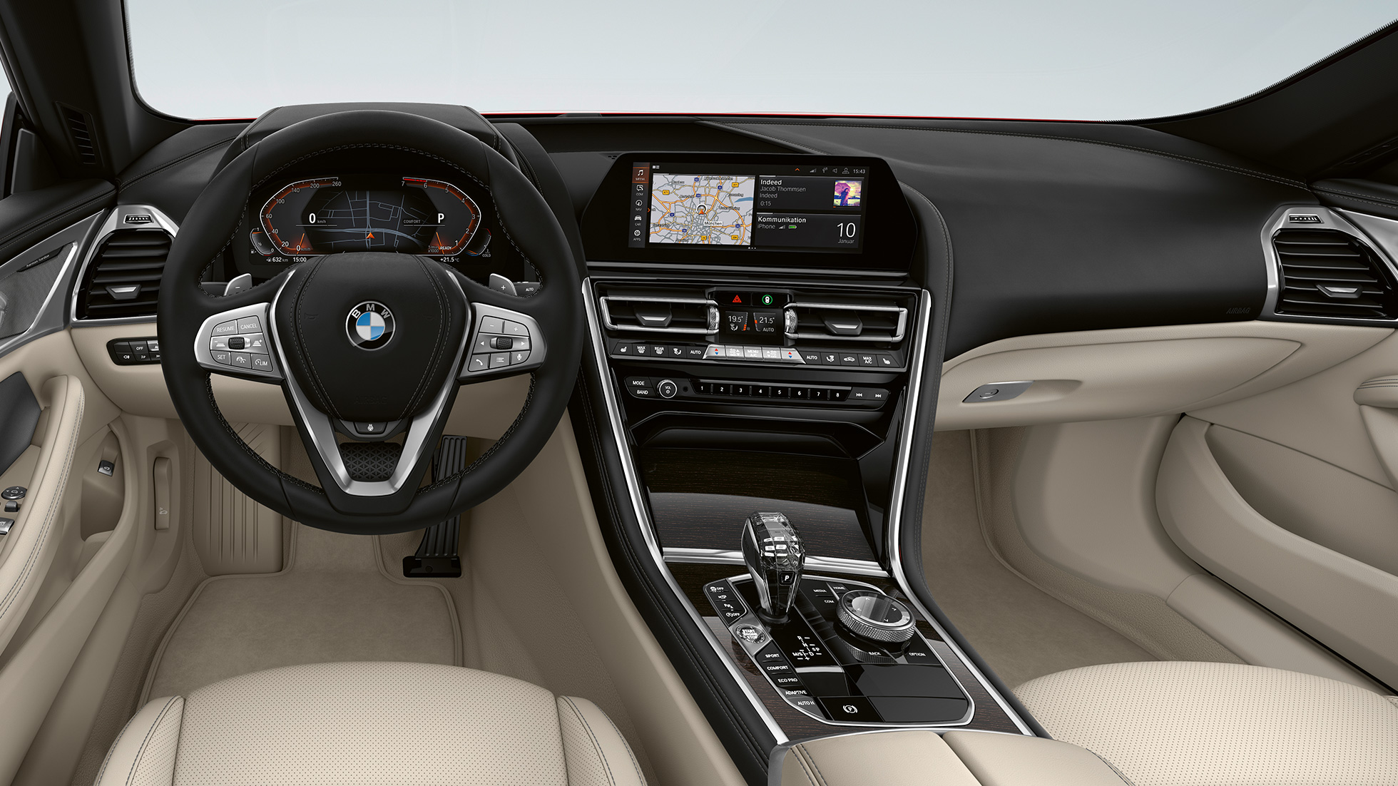 Bazinio modelio vairuotojo erdvė BMW 8 serijos Gran kupė, Bazinio modelio vairuotojo erdvė