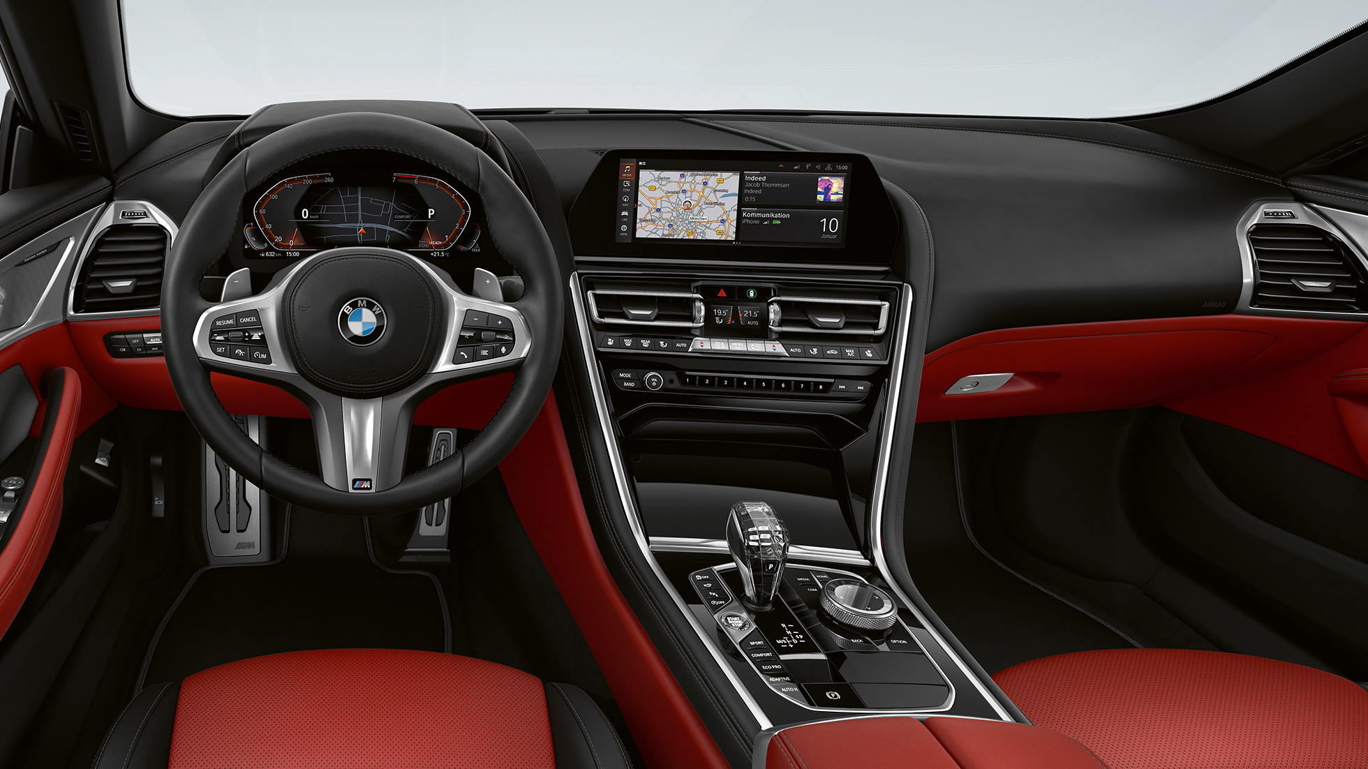 M Sport paketo vairuotojo erdvė BMW 8 serijos Gran kupė, M Sport paketo vairuotojo erdvė
