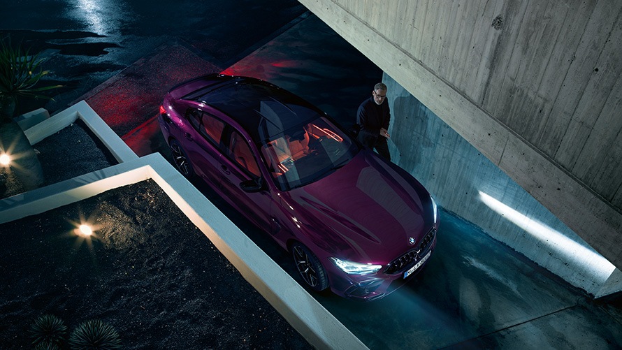 BMW M8 Competition Gran Kupé BMW M8 Competition Gran Coupé 2020 F93 BMW Individual Ametrine“ metalinis  vaizdas