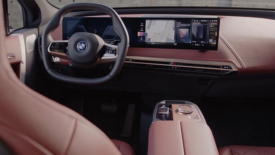 BMW iX (i20) elektrinis SUV, vaizdo įrašas apie interjero akcentus BMW iX (i20) 2021 elektrinis SUV, vaizdo įrašas apie interjero akcentus