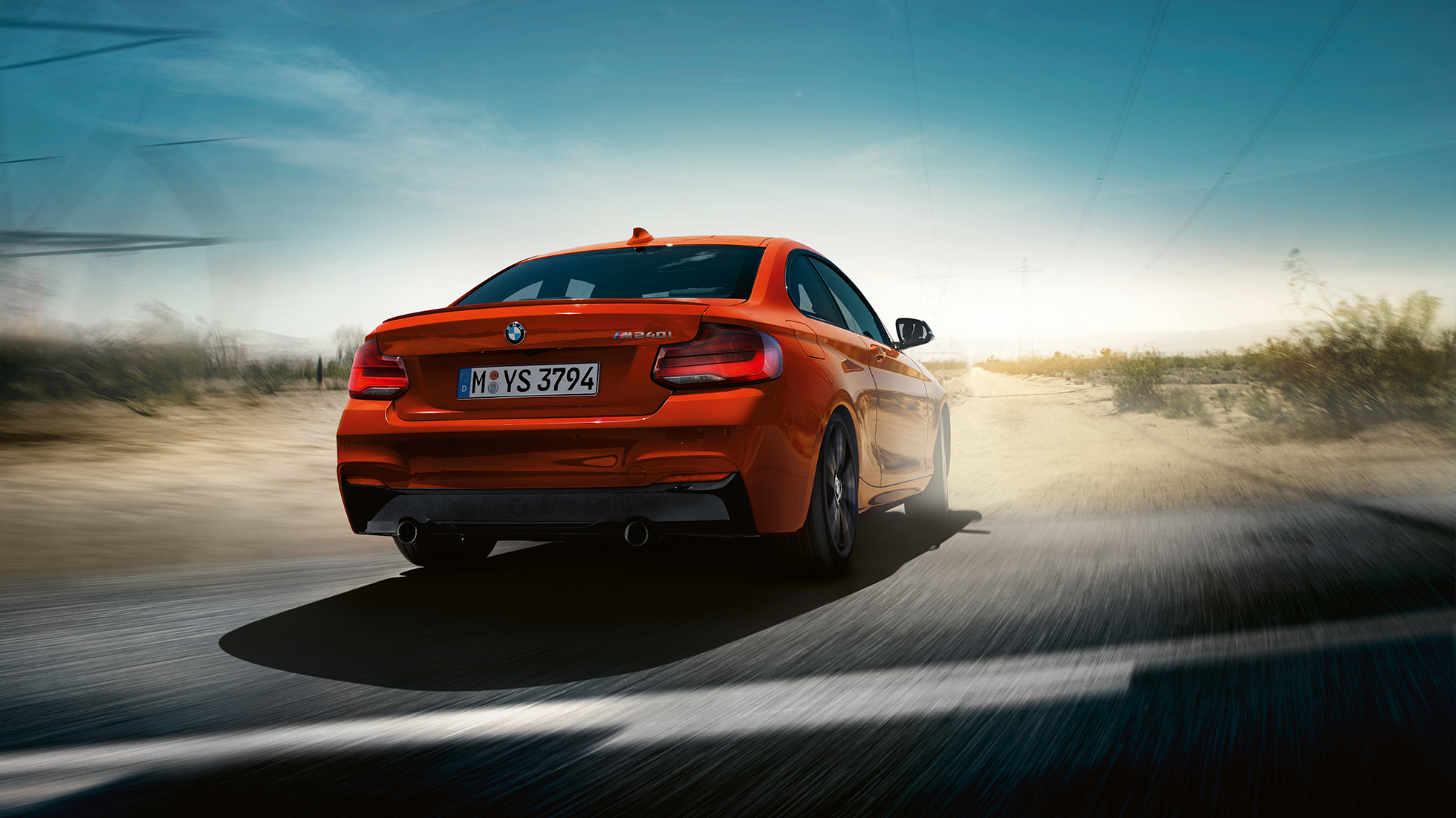 BMW M240i kupė važiuoklė Važiuoklė BMW M240i kupė F22 2017 Sunset Orange oranžinio metaliko spalvos