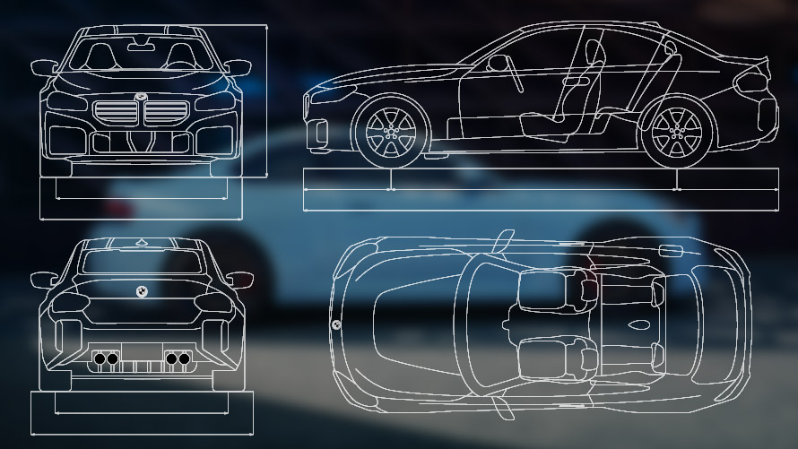 BMW M2 G87 G42 eksterjero elementai Eksterjero elementai BMW M2 automobiliai G87 G42