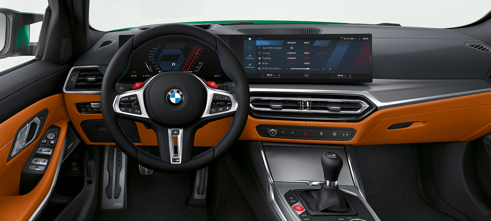 BMW M3 CS G80 vairuotojo erdvė BMW M3 CS G80 vairuotojo erdvė interjeras