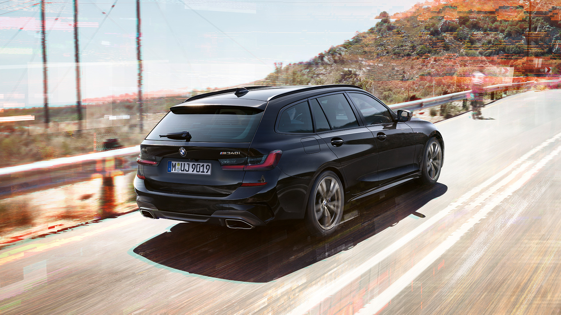 Išmetimo vamzdžių dizainas BMW M340i xDrive Touring, išmetimo vamzdžių dizainas