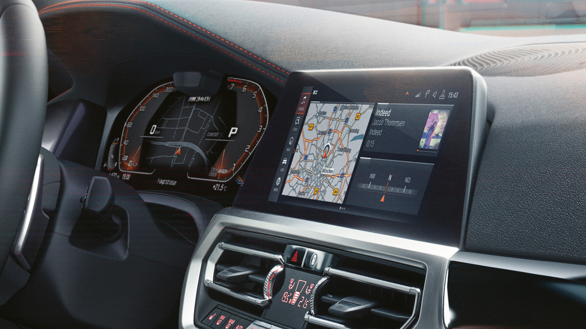 Vairuotojo erdvės dizainas BMW M340i xDrive Touring, vairuotojo erdvės dizainas