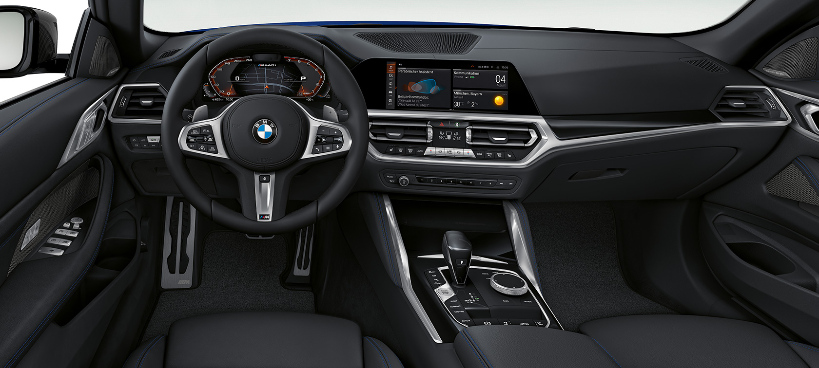 Vairuotojo erdvė, BMW M440i xDrive kabrioletas G23 2020 Vairuotojo erdvė, BMW M440i xDrive kabrioleto G23 2020 interjeras