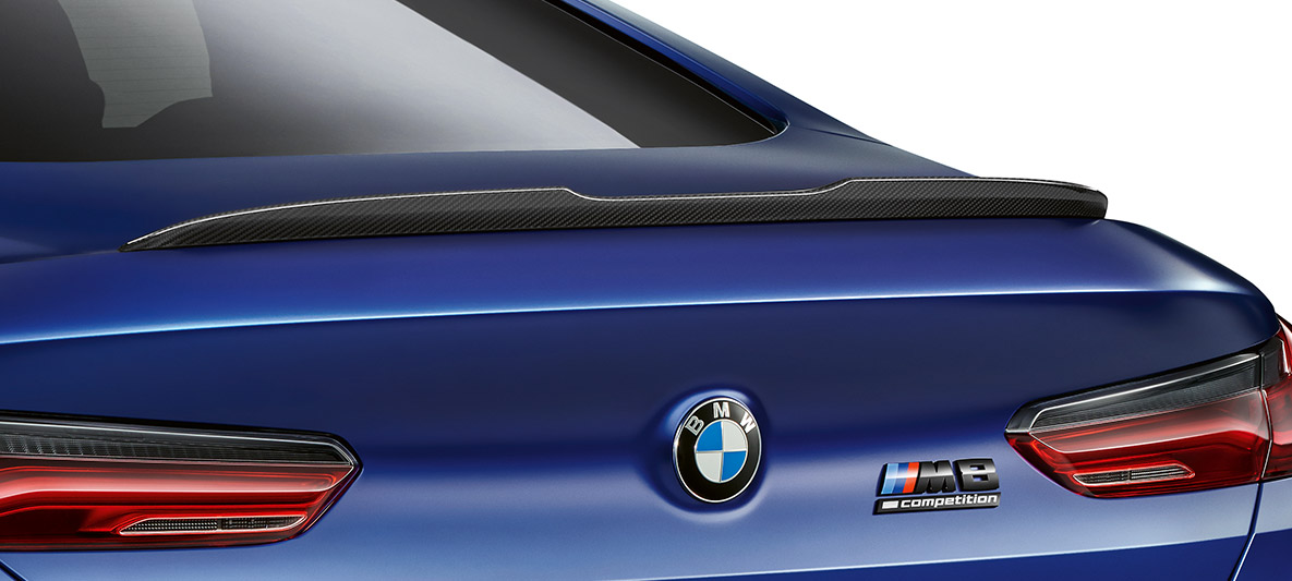 Galinio bamperio skydas iš anglies pluošto BMW M8 Competition kupė, galinio bamperio skydas iš M Carbon eksterjero paketo