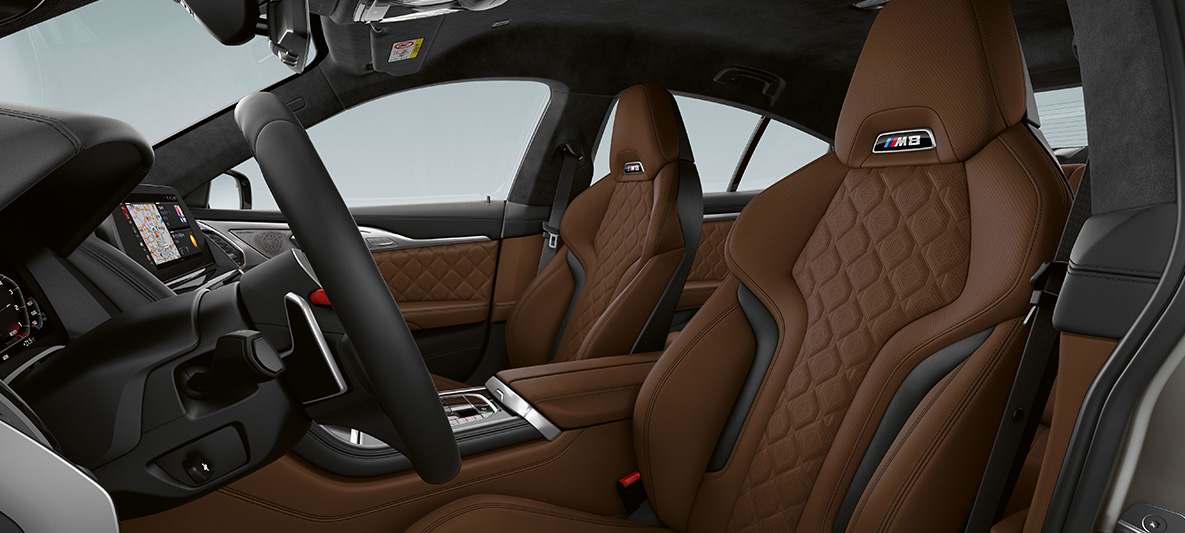 M sportinės Merino odos sėdynės BMW M8 Gran kupė M sportinės Merino odos sėdynės BMW M8 Gran kupė F93 2020 BMW interjeras