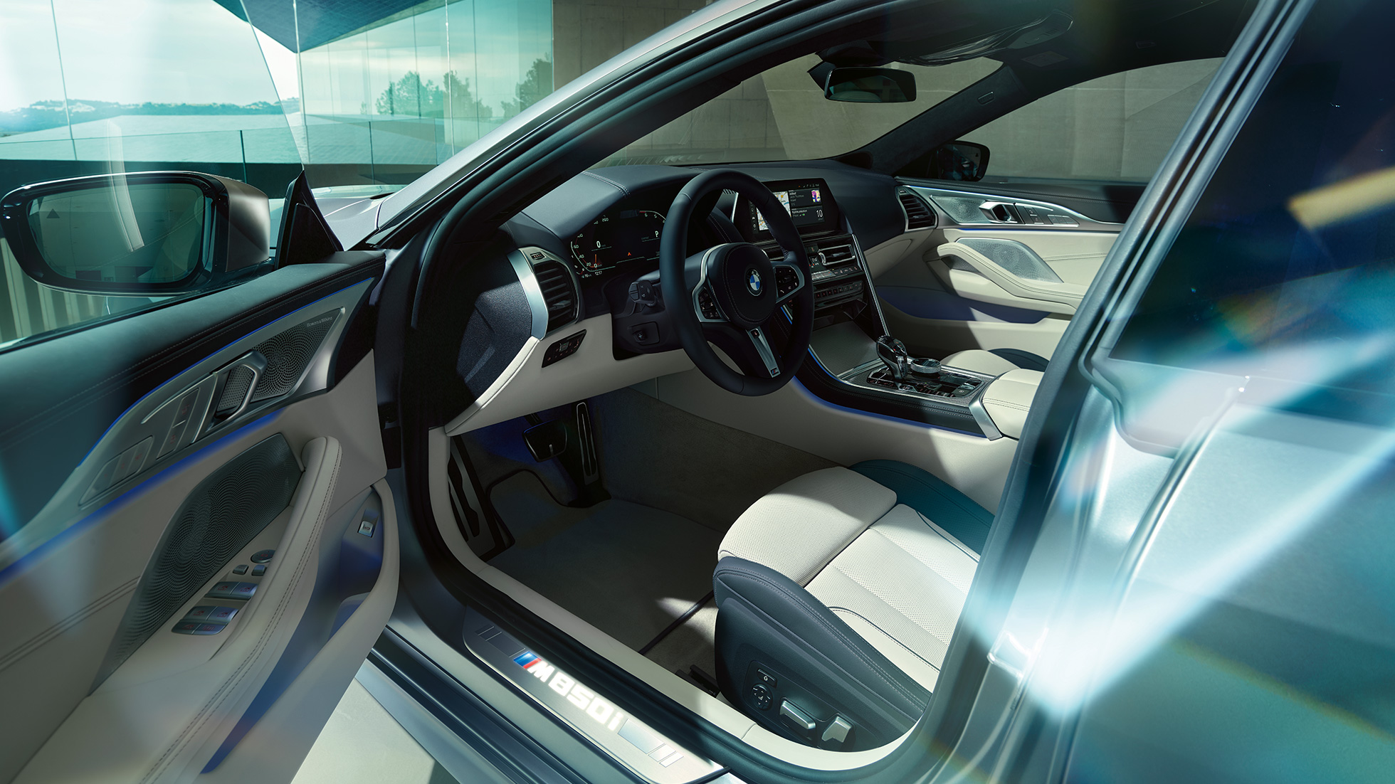 BMW M850i xDrive Gran kupė, vairuotojo erdvė BMW M850i xDrive Gran kupė, dizainas, vairuotojo erdvė