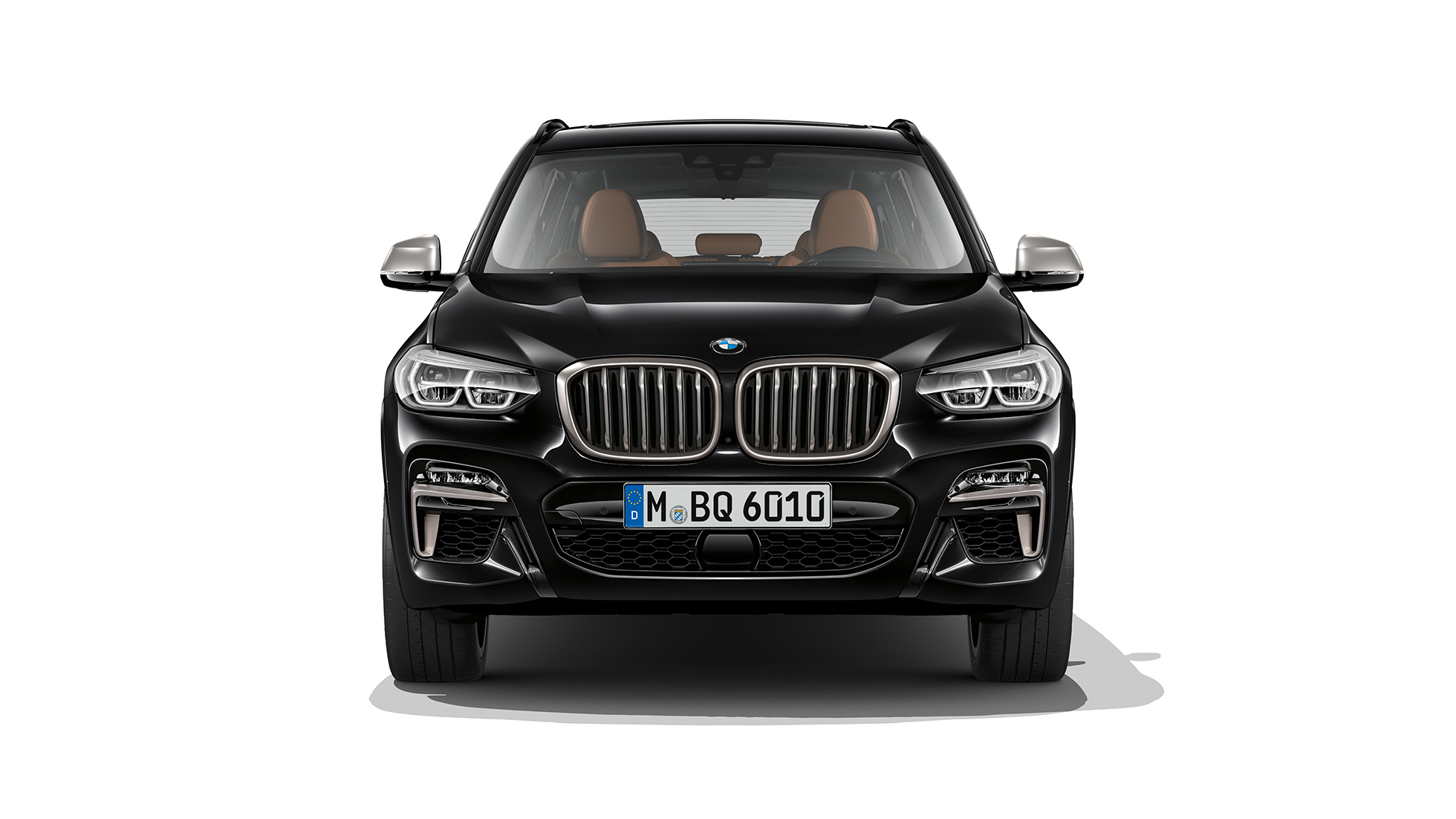 BMW X3 M40i ir BMW X3 M40d, vaizdas iš priekio BMW X3 M40i ir BMW X3 M40d „Black Sapphire“ juodo metaliko spalvos, eksterjeras, vaizdas iš priekio