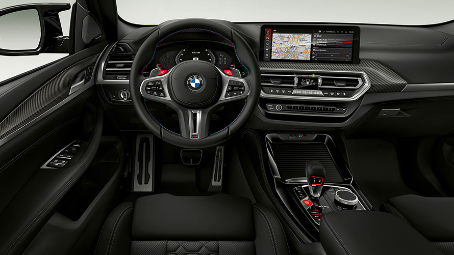 BMW X4 M Competition (F98) LCI 2021, vairuotojo erdvė BMW X4 M Competition F98 LCI Facelift 2021, vairuotojo erdvė, Interjeras