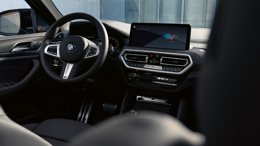 BMW X4 M40i (G02) LCI 2021 Facelift interjeras, vairuotojo erdvė