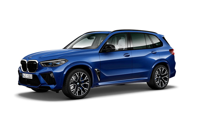 BMW M serijos BMW X5 M (F95) trijų ketvirčių vaizdas iš šono BMW M serijos BMW X5 M (F95) trijų ketvirčių vaizdas iš šono