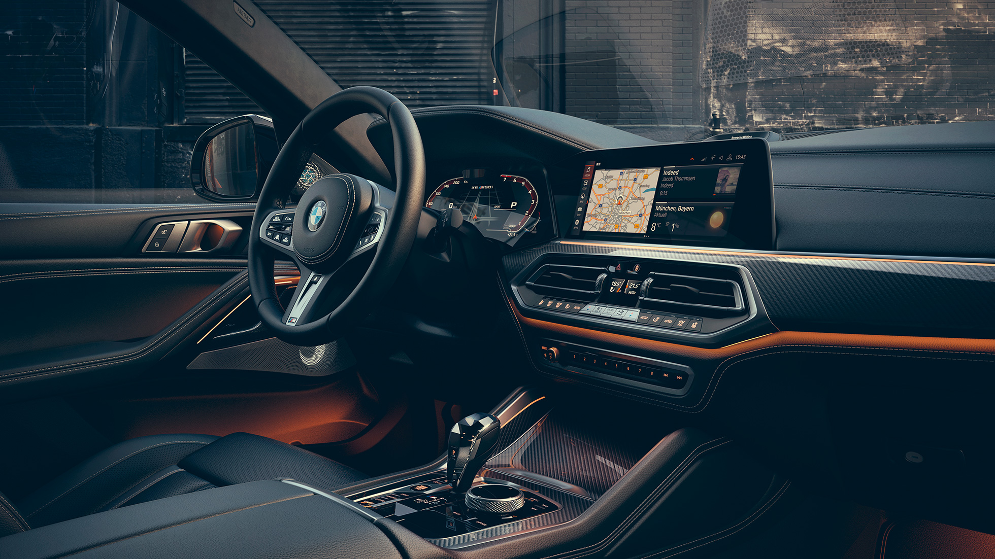 BMW X6 M50i interjero dizainas G06 BMW X6 M50i interjero dizainas G06 vairuotojo erdvė