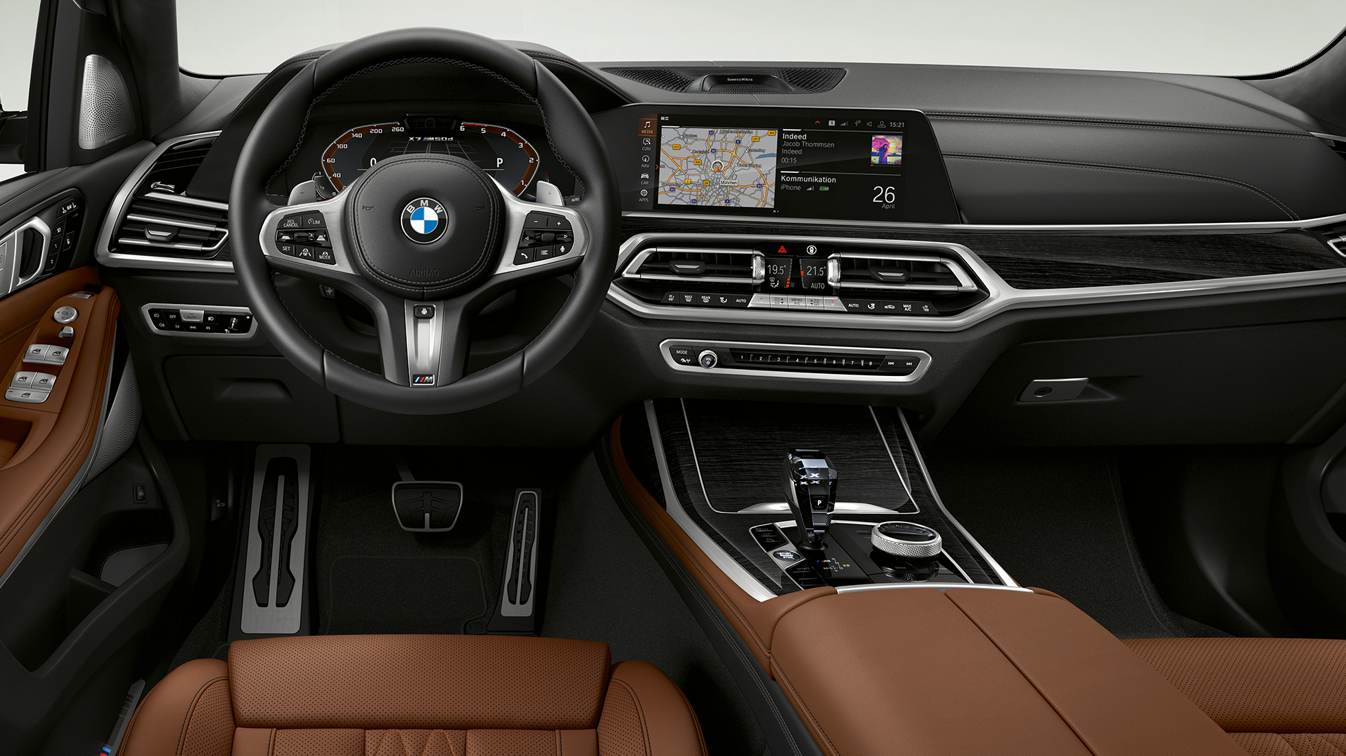 BMW X7 M50i, interjeras BMW X7 M automobiliai M50d ir M50i, interjeras, G07, 2019