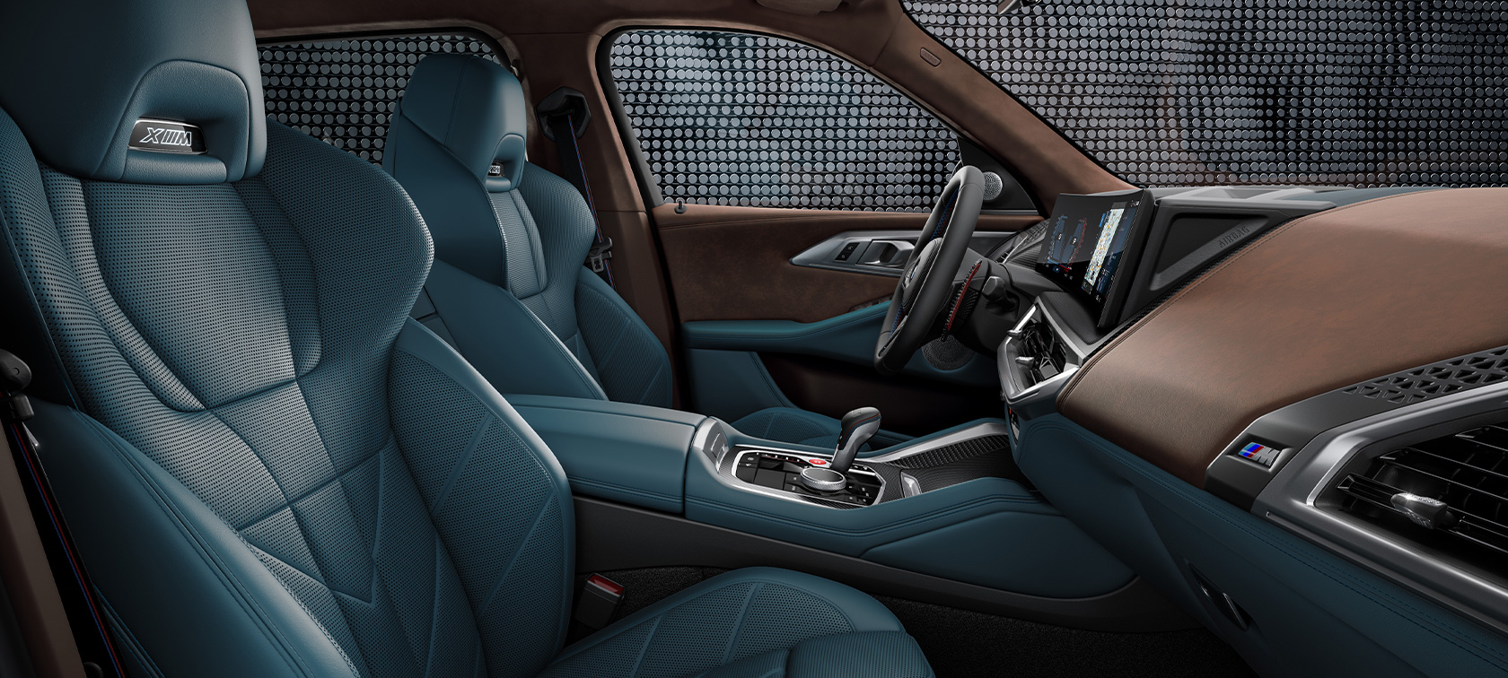 BMW XM G09 Interjero dizainas BMW XM G09 Interjero dizaino akcentai