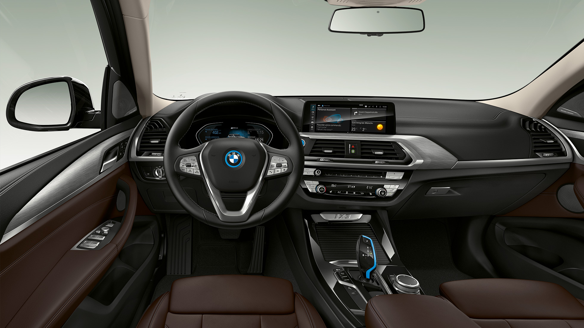 BMW iX3 G08, modelis „Impressive“, vairuotojo erdvė BMW iX3 G08 2020, modelis „Impressive“, vairuotojo erdvė, interjeras