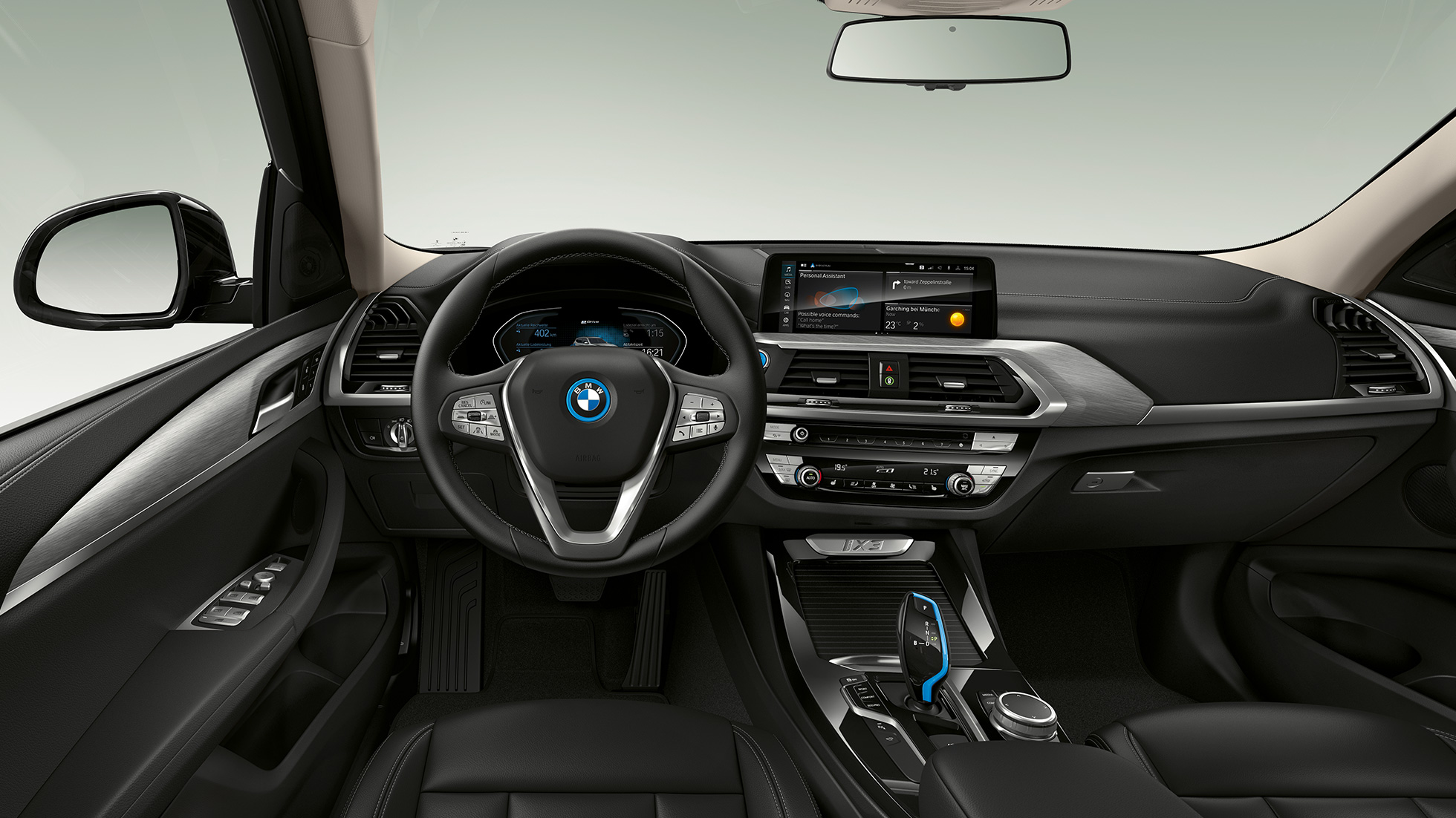 BMW iX3 G08 2020 modelis „Inspiring“, vairuotojo erdvė BMW iX3 G08 2020 modelis „Inspiring“, vairuotojo erdvė, interjeras